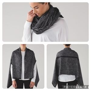 Lululemon Vinyasa Scarf Wrap Duo Running Luon Suited Jacquard Black White Black